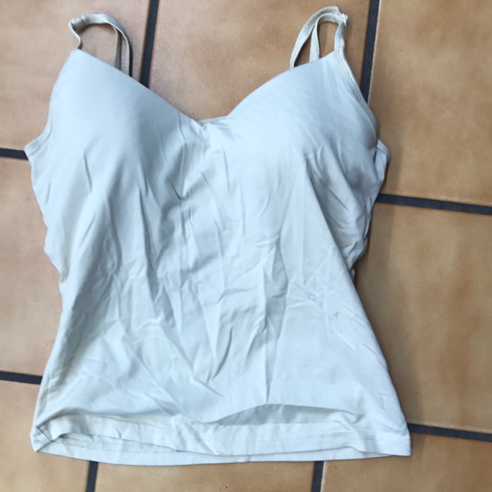 Cream tank w/built in bra